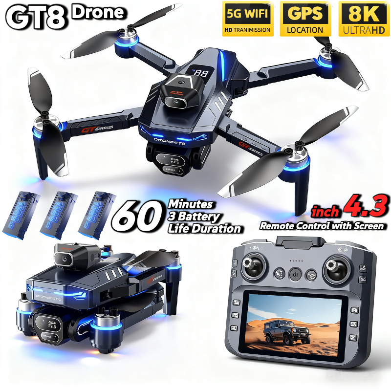 Drone Multispectral - Drone GT8 Original 4K Profissional com