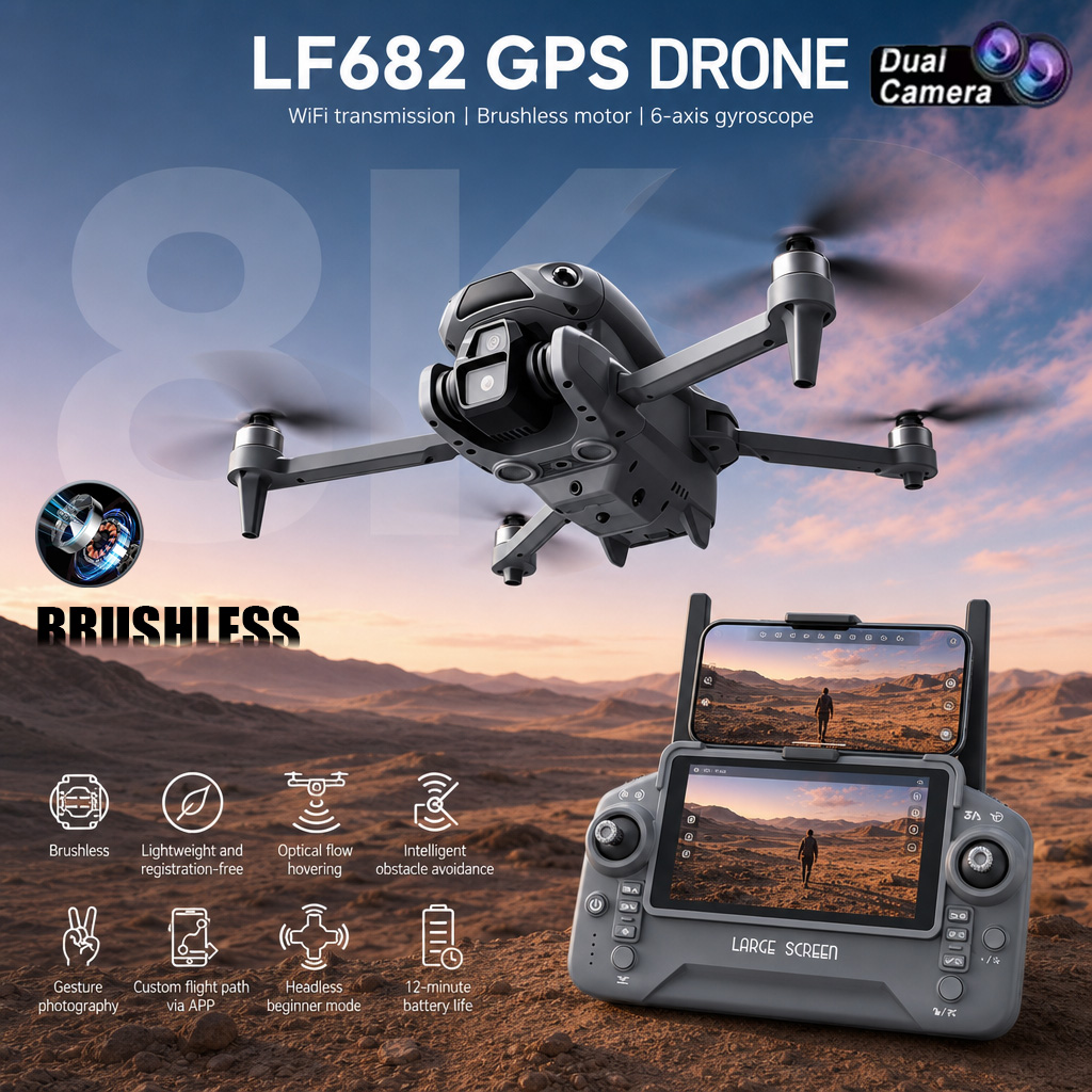Drone Multispectral - Novo Drone LF682 com Câmera Dupla