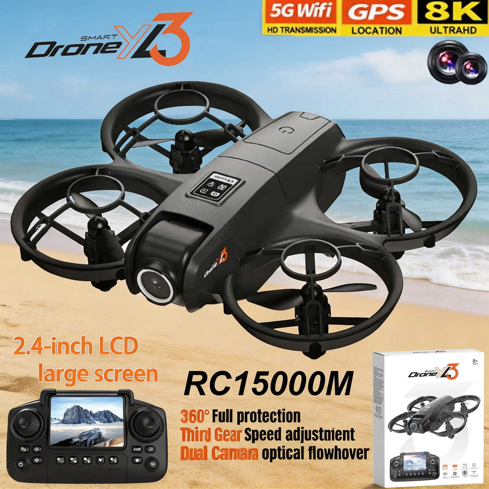 Novo Drone RC YL3 8K 1080P com - Drone Multispectral avaliação e preço